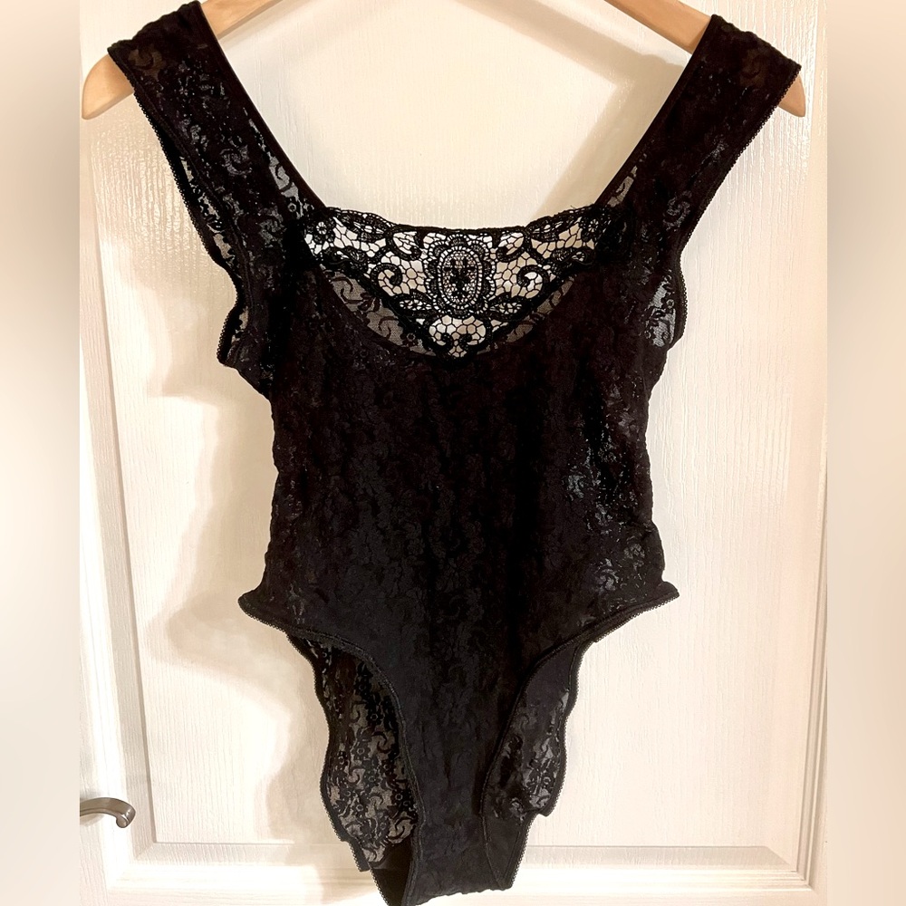 all in one vintage black stretch lace bodice garment